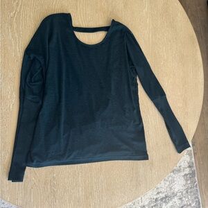 Onzie teal open back long sleeve Top, one size (XS-L)